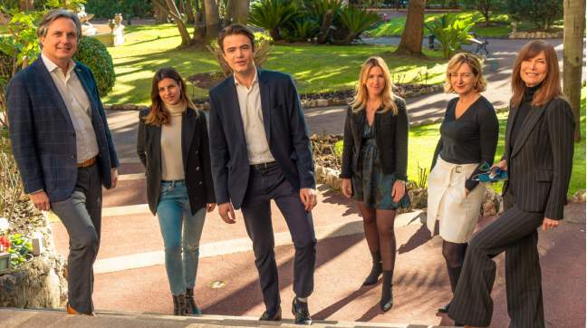Savills Monaco team - Jean Claude Caputo, Candice Schwikert, Fraser Richardson, Jennifer Lecoeur, Irene Luke & Nathalie Gamory